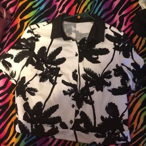 thrifted button up crop